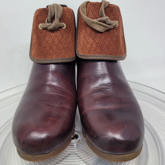 Merrell Boots Burgundy Leather Shoes Hidden Wedge Womens sz 7.5 Cinnamon J48714 - Picture 2 of 7